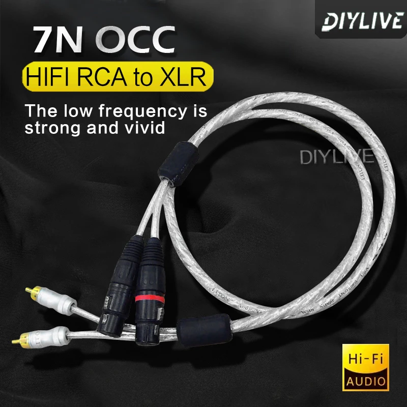 

DIYLIVE Fever Cannon balance wire Silver plated signal wire to RCA Lotus head converter wire RCA to female RCA to male