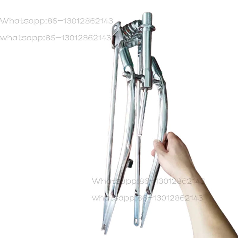 20 Inch Springer Front Fork, Electroplated Retro Spring Suspension Fork for Beach Cruiser Bicycle, Modified Bicycle Accessories