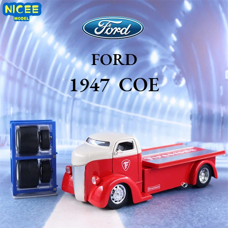 

1:24 1947 Ford COE High Simulation Diecast Car Metal Alloy Model Car Children's toys collection gifts J173