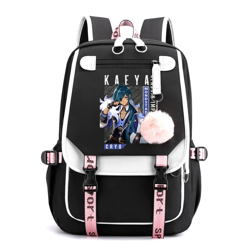 Fashion School Bag for Girls Waterproof Usb Children Backpack Bookbags Genshin Impact Anime Print Kids School Backpack Mochila