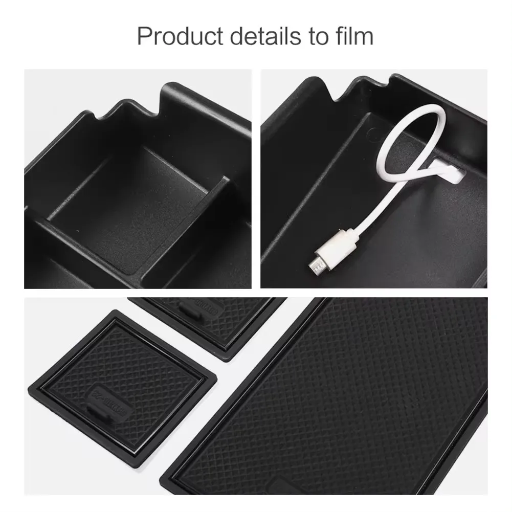 for BYD Seal EV 2022-2024 Center Console Armrest Storage Box Central Tray Organizer Accessories Tidying Black