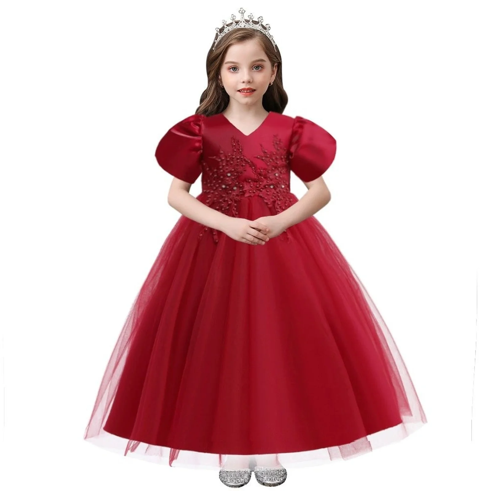 

Hot Selling Evening Birthday Dress Pretty Mesh Princess Dress Birthday Princess Gown Beautiful Christmas New Year Girl Dress