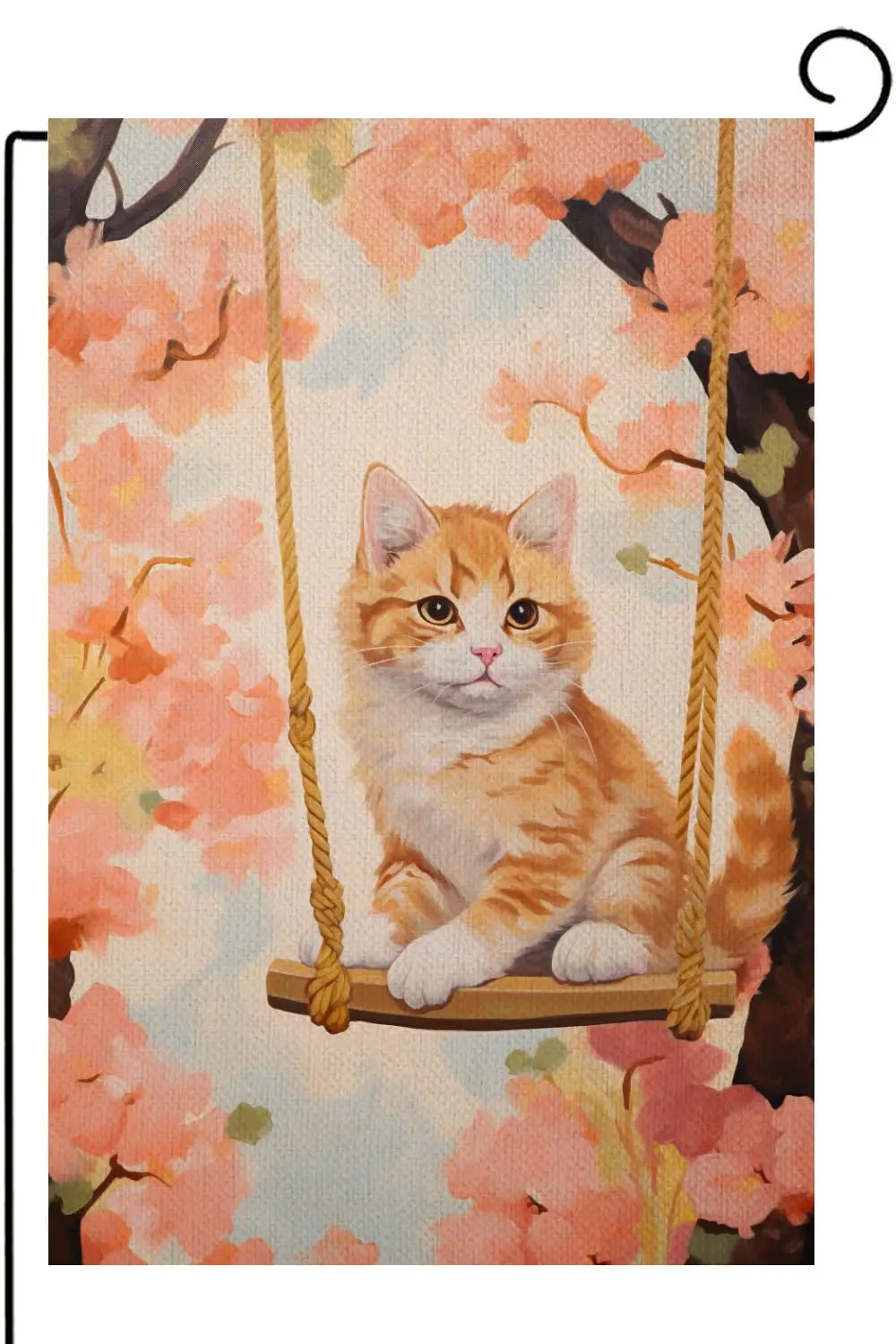 Welcome Cute Kitty Garden Flag Spring Summer Garden Flag Cute Cat Vertical Double Sided Rustic Farmland Burlap Yard Lawn Outdoor