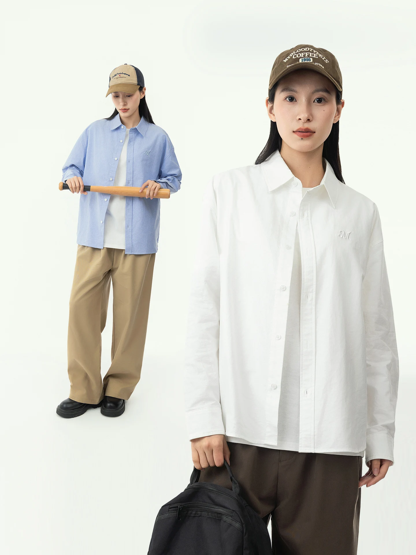 

2026 Spring Commuter Style Long Sleeve Pure Cotton Oxford Cloth Shirt Unisex Breathable Comfortable Flannel Shirt for Couples