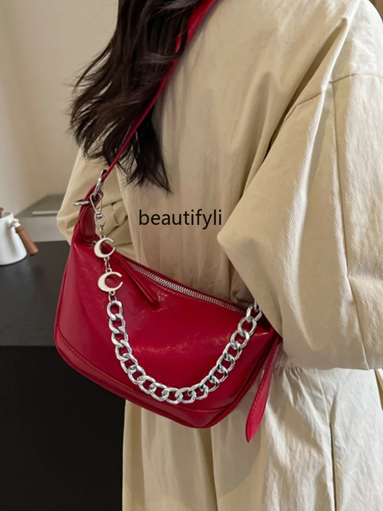 Fashion Pleated Dumpling Bag Korean Style Ins Fashion All-Match Shoulder Bag Summer Niche Casual Messenger Bag