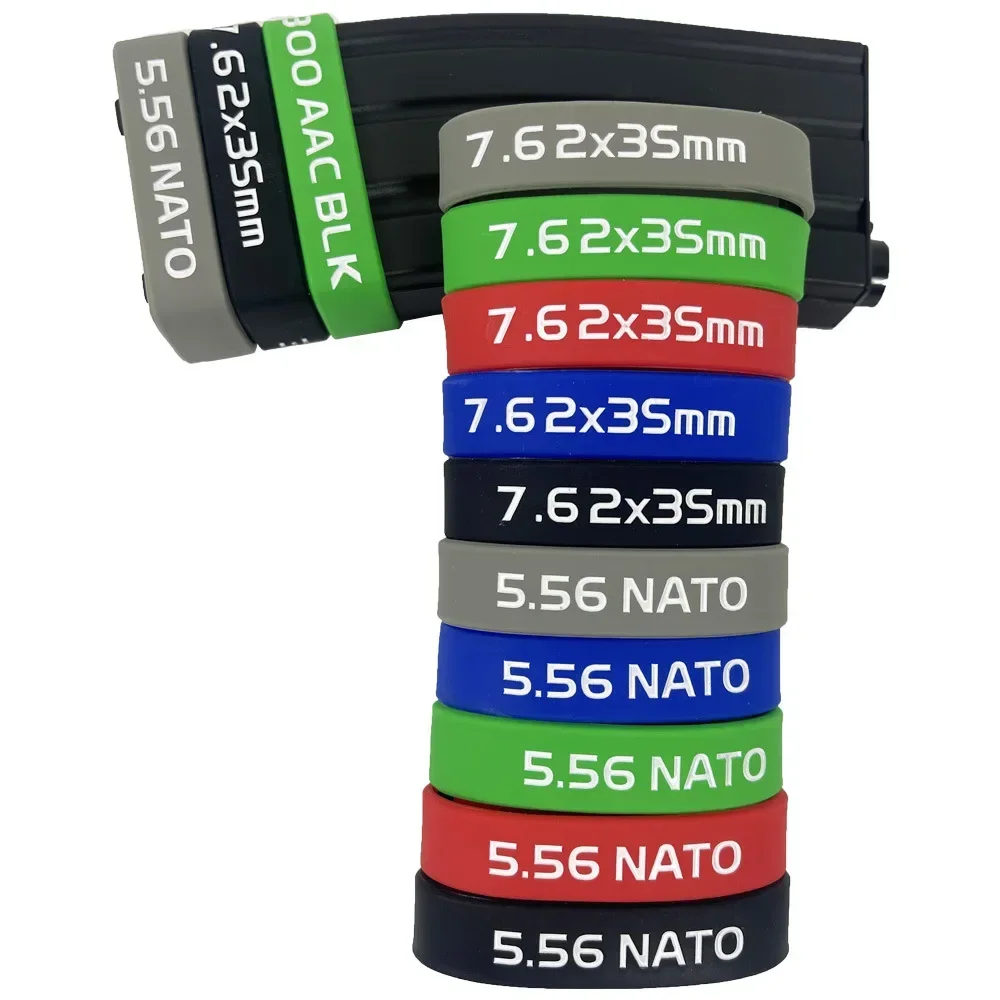 6pcs/Pack Magazine Marking Band for 5.56 NATO 300 Blackout 7.62x35 mm Magazine Marking Rubber Band Muti-Colors High Quality