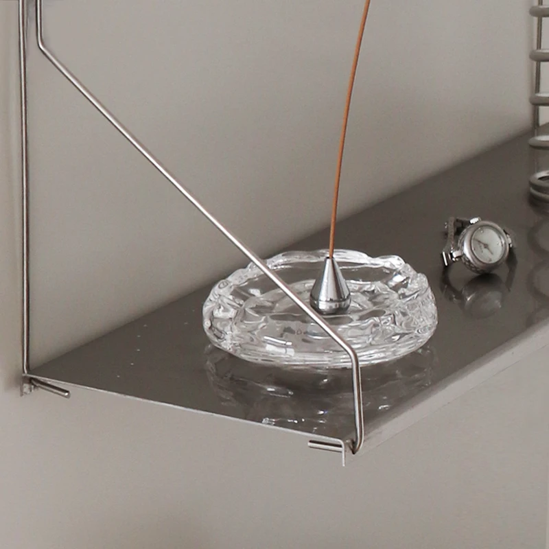 Schwimmendes Regal aus Edelstahl, fingerabdrucksicheres Präsentationsregal, Lagerregale im Industriestil, moderner, an der Wand montierter Organizer