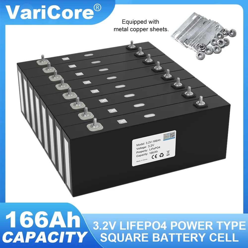 8pcs 3.2v 102Ah 105Ah 100A Grade A Lifepo4 Battery Lithium Iron Phosphate for 12v Campers Golf Cart Off-Road Off-grid Solar Wind