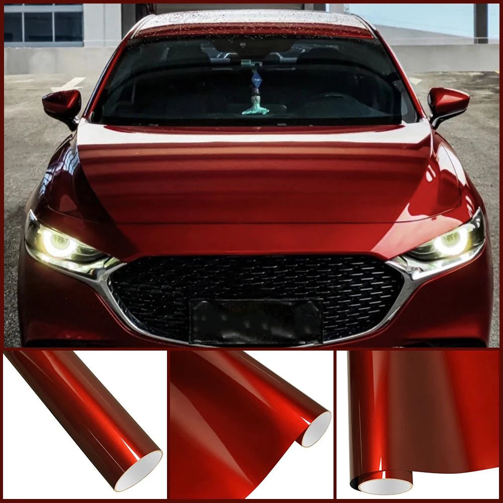 

Car Vinyl Film PET Liquid Metal Volcano Red (McLarenn) Auto Wrapping Film Self Adhesive Motorcycle Car Body Decoration Decal