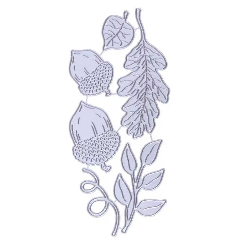 6pcs/Set Acorns and Leaves Metal Cutting Dies Stencil for DIY Scrapbooking Photo Album Embossing Paper Cards Decorative Crafts