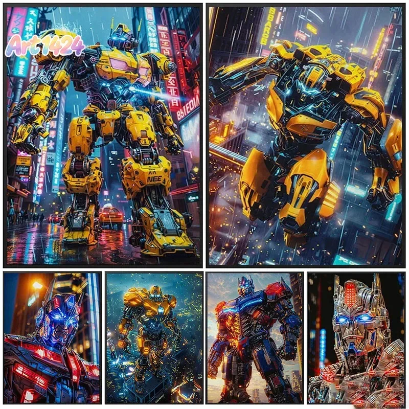 Movie Transformers Decorative Poster Sci Fi Character Prime Grimlock Pattern Printing Living Room Canvas Decorative Painting