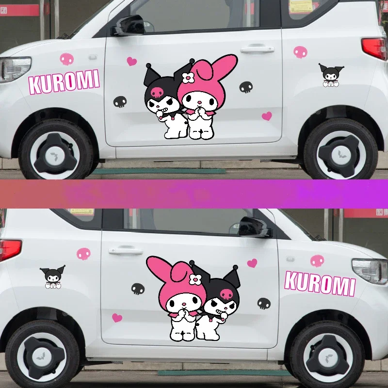 Sanrio Kawaii My Melody Car Body Decoration Stickers Kuromi Anime Cartoon Cute Fashion Waterproof Sunscreen Sticky Car Stickers