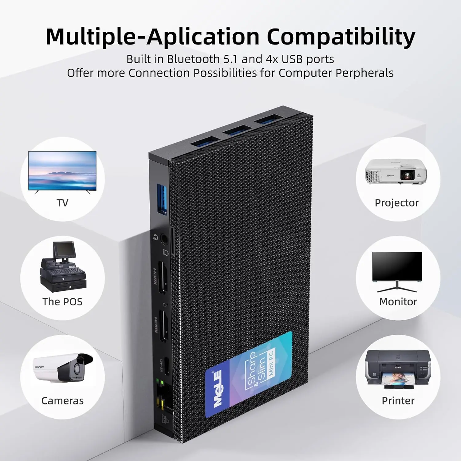 MeLE Fanless Mini PC Windows 11 Pro Tiny PC Intel Celeron J4125 8GB 128GB Industrial Computer Support Linux Auto Power On PXE