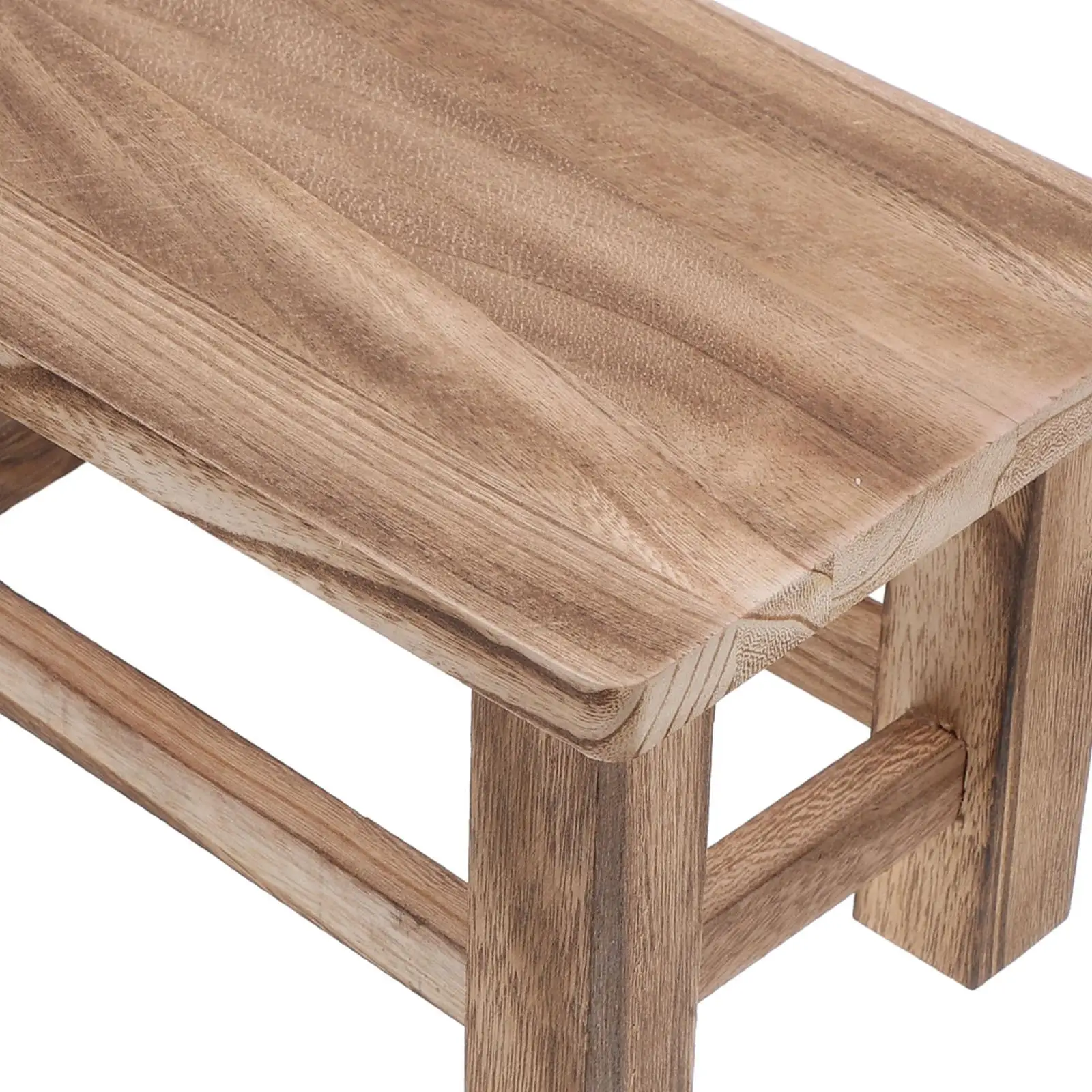Bangku Kayu Solid Retro Kompak Pintu Masuk Multi Ruangan Bangku Langkah Balita Anak Bangku Kayu untuk Furnitur Anak