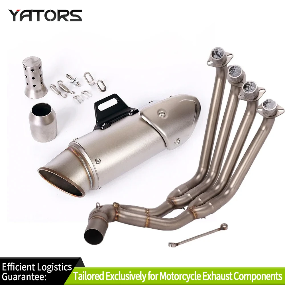 

Motorcycle Full Exhaust System Header Pipe 51mm Stainless Steel Muffler Slip On For Honda CBR650F CB650F CS650R CBR650 2014-2023