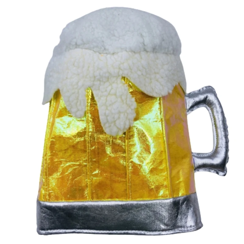 Funny Yellow Drinking Hat Beer Mug Hat Beer Glasses Plush for Oktoberfest