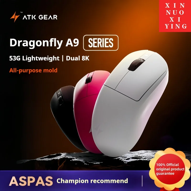 

Genuine ATK Dragonfly A9 Wireless Bluetooth Mouse Ergonomic Design for E-sports Gaming And Office Use Computer Peripherals Mouse
