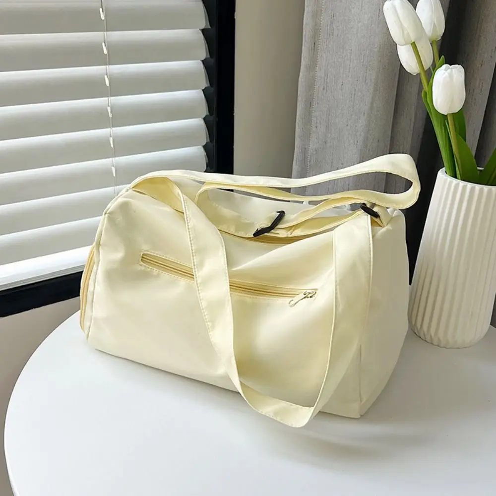 Fashionable Solid Color Crossbody Tote Bags Canvas Niche Design Sports Shoulder Bag Casual Large Capacity Gym Fitness Bag Yoga