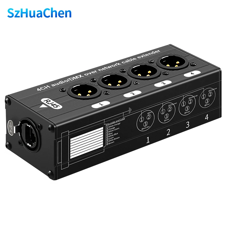 4 Channel 3Pin XLR Snake Cable Premium Lightweight for Live Stage Sound Lighting Recording Studio XLR Audio Extender Stage Box