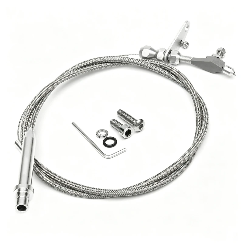 M68B Cable Replacement Set for TH350 Transmission, Metal Cable Assembly with Preassembled End Fittings and Install Hardware for