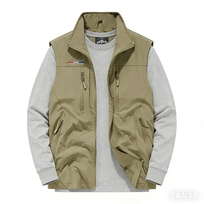 

Men's Plus Size Vest for Outdoor Sports Mountain Climbing Fishing Outerwear Camisole Casual Thin Workwear Fishing Vest