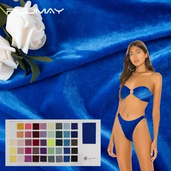 polyester single face polyester plain gold silk velvet fabric solid velvet elastic ks korea solid velvet fabric for clothing