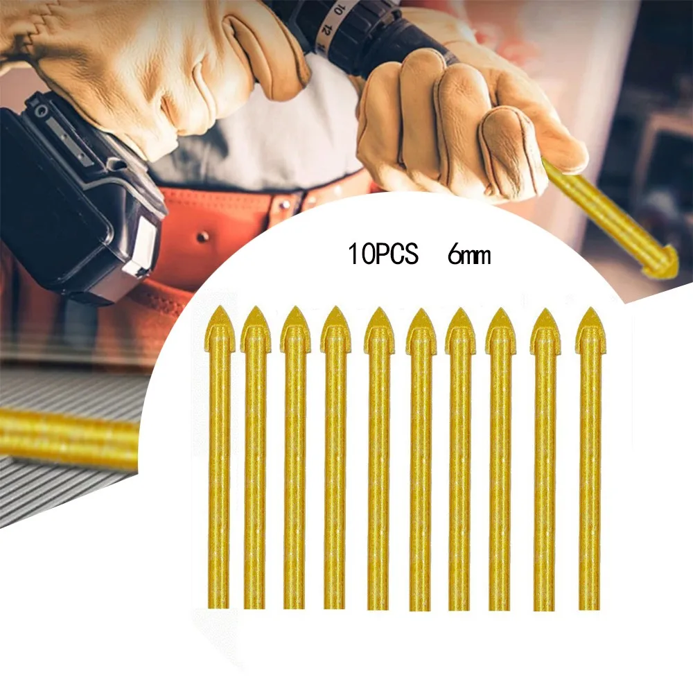 10pcs Drill Tile Bits Ceramic Drilling Bit Head High Strength Tip Glass Tungsten Carbide New Nice Portable Hot