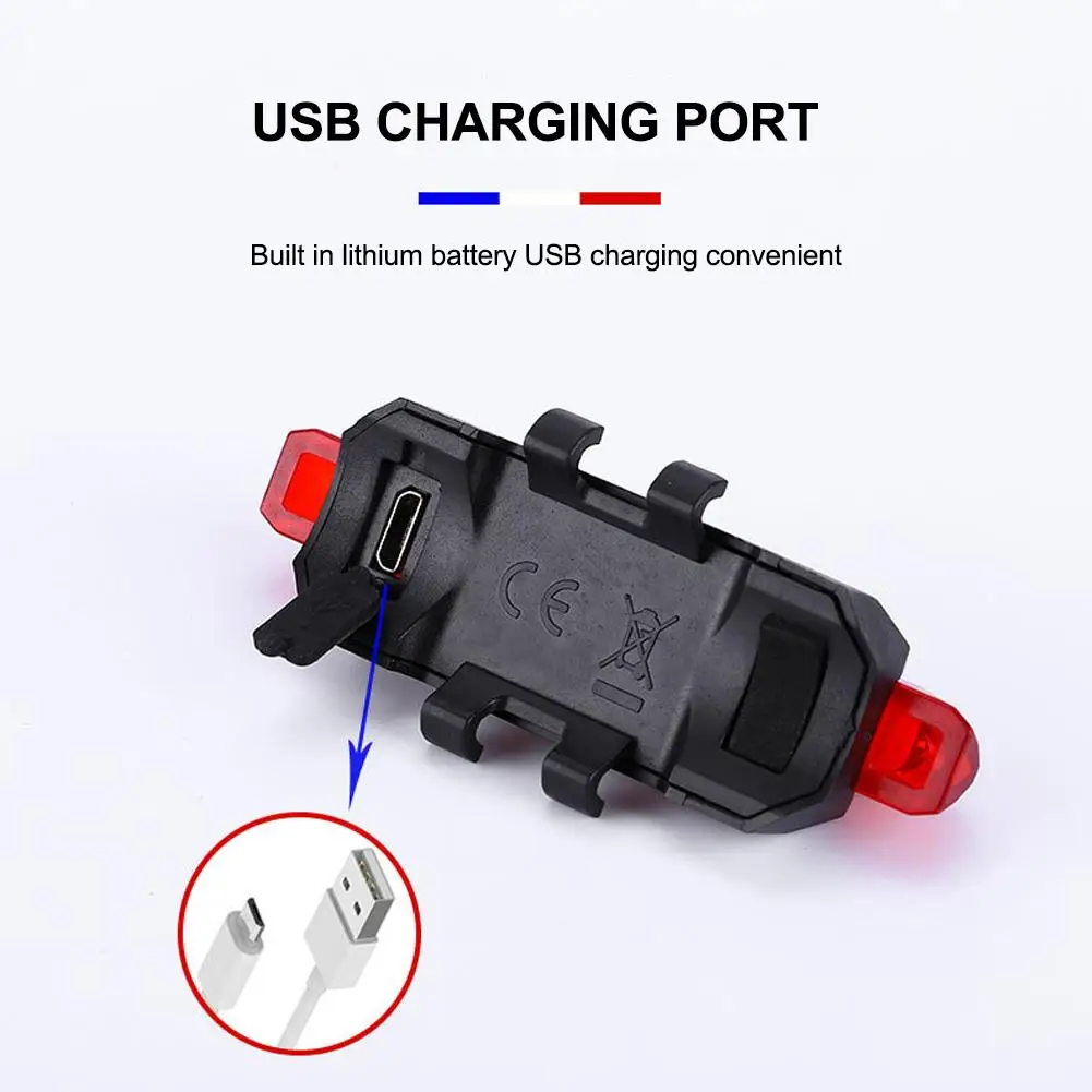 Bicycle Taillights Headlights Mountain Bike Lights Usb Equipment Night Riding Charging Warning Flash Accessories Bicycle L1b8