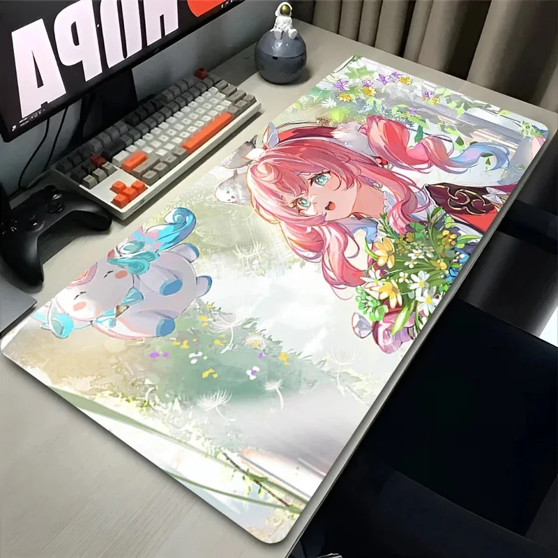 لوحة الماوس Kawaii ملحقات الألعاب دفتر سرعة الكمبيوتر جهاز كمبيوتر صغير ألعاب لوحة المفاتيح Honkai Star Rail Hyacine حصيرة مكتبية لوحة الماوس