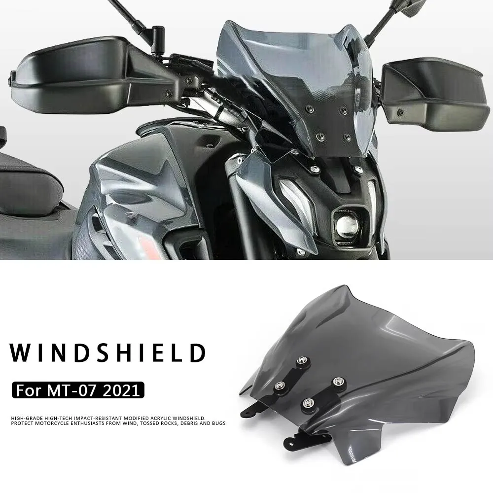 

For YAMAHA MT07 MT-07 MT 07 MT - 07 New Motorcycle Accessories Windscreen Windshield Wind Shield Deflector Fit 2021