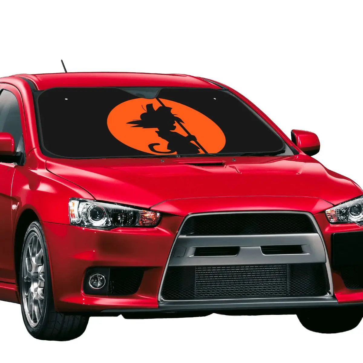 Custom Cartoon Anime Gokus Logo Car Windshield Sunshade Foldable Sun Blocker Car Window Shades