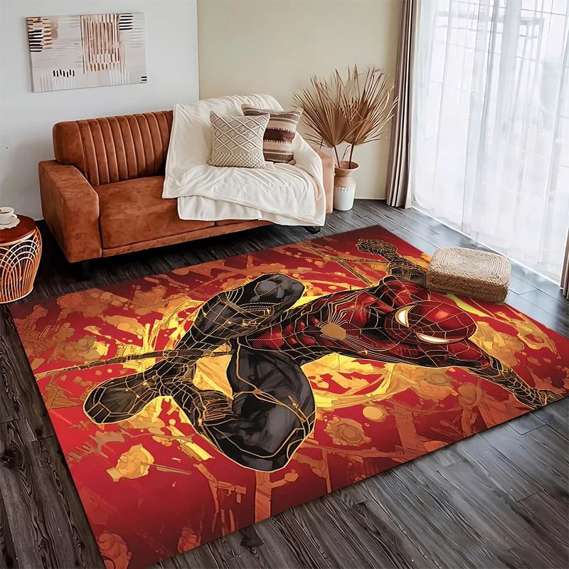 Disney Spider-Man Avengers Rugs for Bedroom Fluffy Square Floor Carpets Living Room Home Decoration Rug Soft Velvet Mat Area Rug