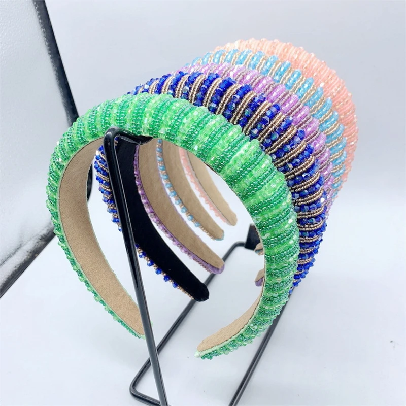 Brand New Shiny Full Rhinestone Headband Fashion Female Headband Elastic Padded Hairband Shiny Hairband Women Headwear