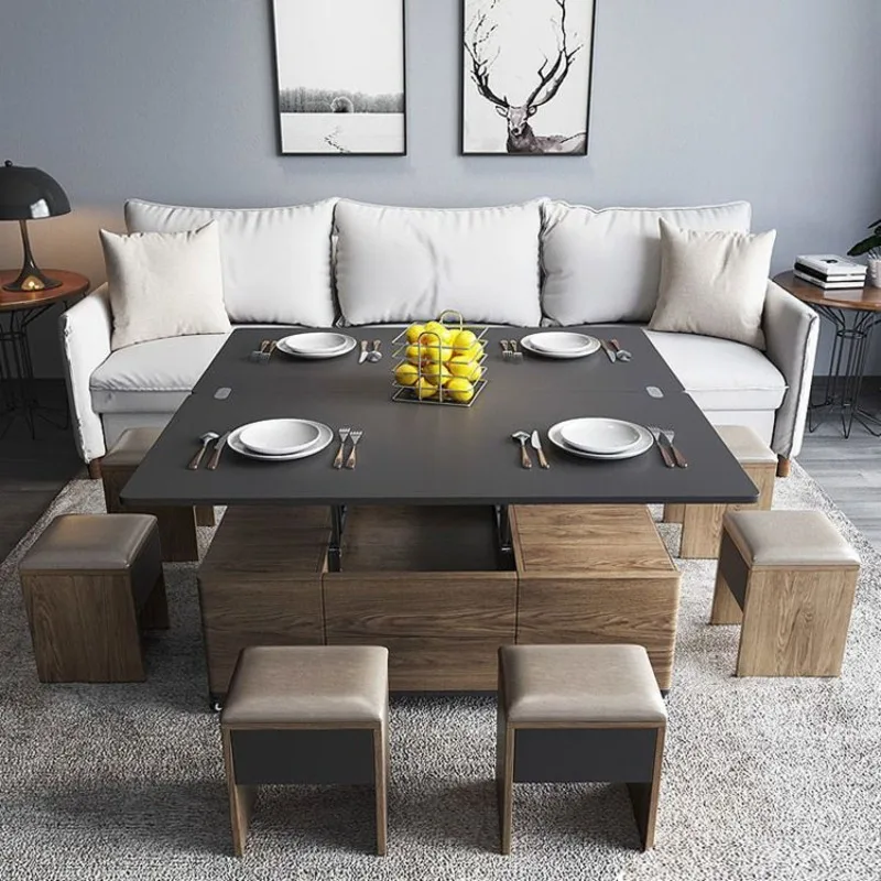 Multi-functional Coffee Table, Dining Table, Dual-purpose Small Apartment, Simple Light Luxury Style, Living Room,