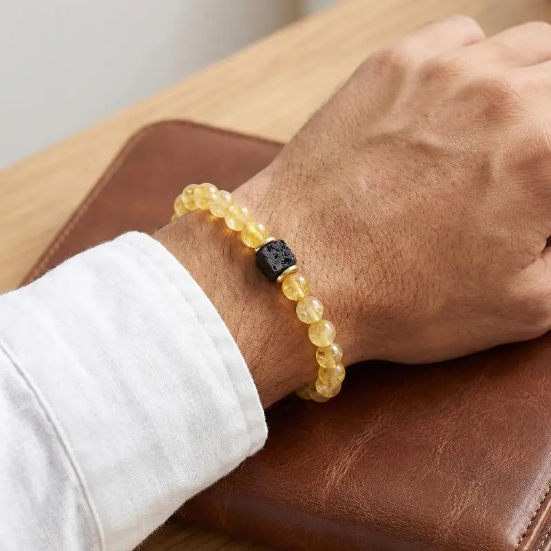 Citrine Natural Stone Bracelet Unisex Handmade Jewelry Wealth And Success Jewelry Bracelets