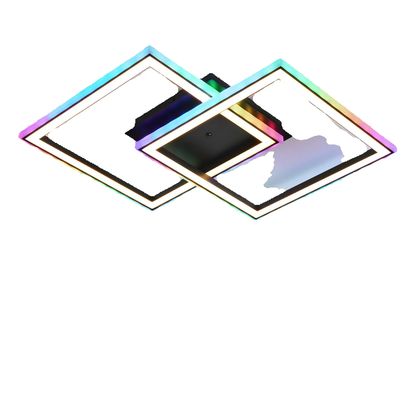 Deckenleuchte LED Deckenlampe Schlafzimmer - 40W Wohnzimmerlampe Dimmbar Schwarz Modern Schlafzimmerlampe mit Fernbedienung RGB Farbwechsel Küchenlampe Deckenleuchten Eckig für Jugendzimmer