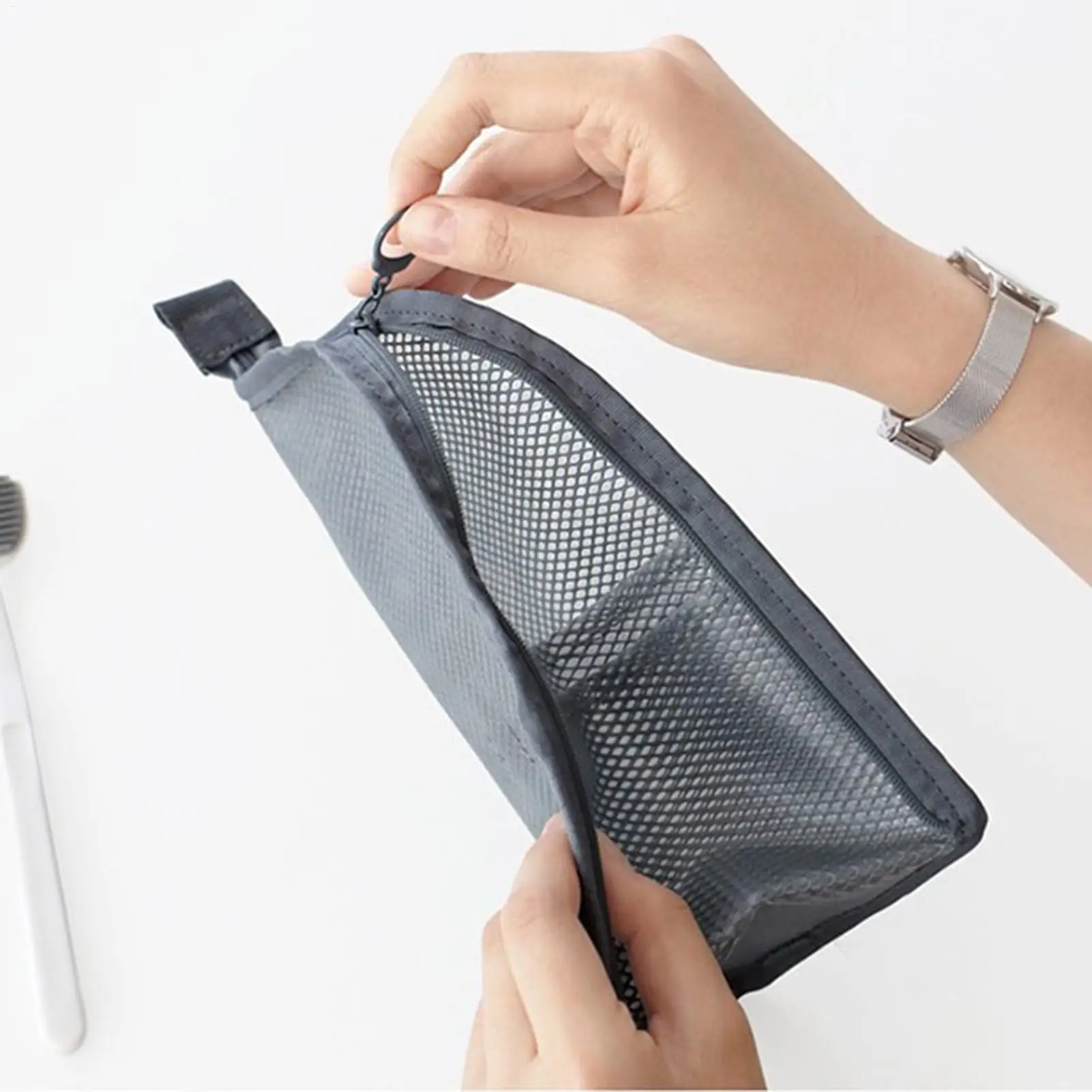 Foldable Hangable Standing Makeup Bag Travel Upright Pouch For Toothbrush Toothpaste Cleanser Lotion, Hotel Dorm Camping