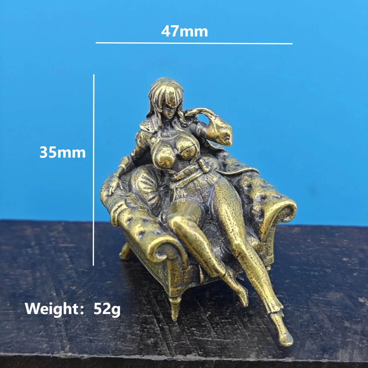 1PC Copper Sofa Succubus Demon Aurora Soviet Socialist Republic Figurine Miniature Decoration Crafts