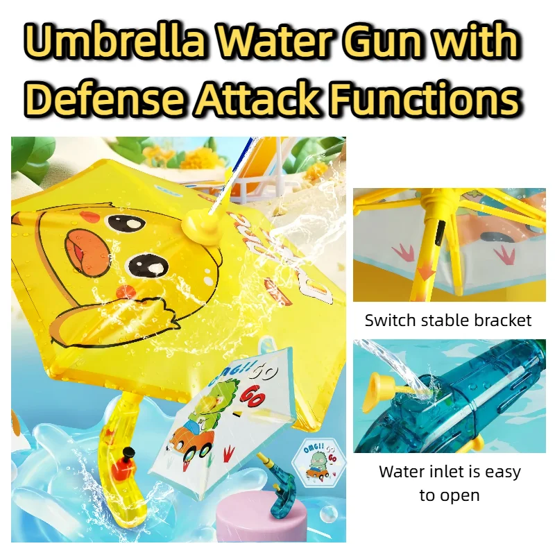 

Multi-Functional Umbrella Water Gun Summer Fun Attack & Defense - Safe Outdoor Combat Set Beach Pool Party Unisex Gift for Kids