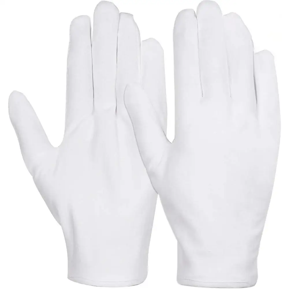 12 Pairs Cotton White Gloves General Purpose Moisturising Lining Gloves Size S-XL T8W3