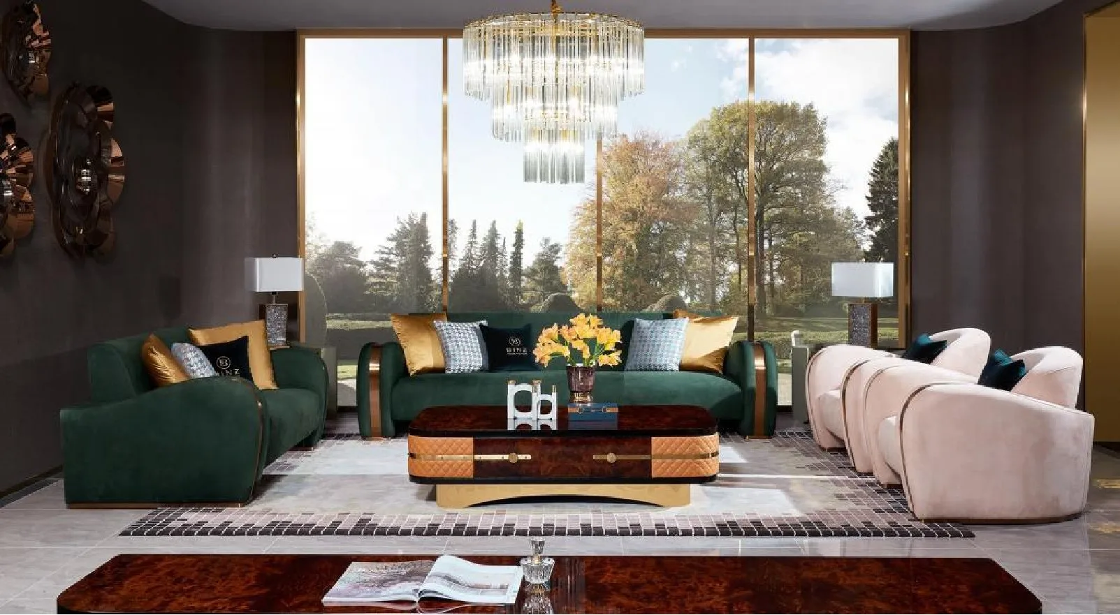 خدمات تصميم تقديم ثلاثية الأبعاد تصميم منزلي لتصميم معماري لشقة غرفة المعيشة وغرفة النوم المعاصرة