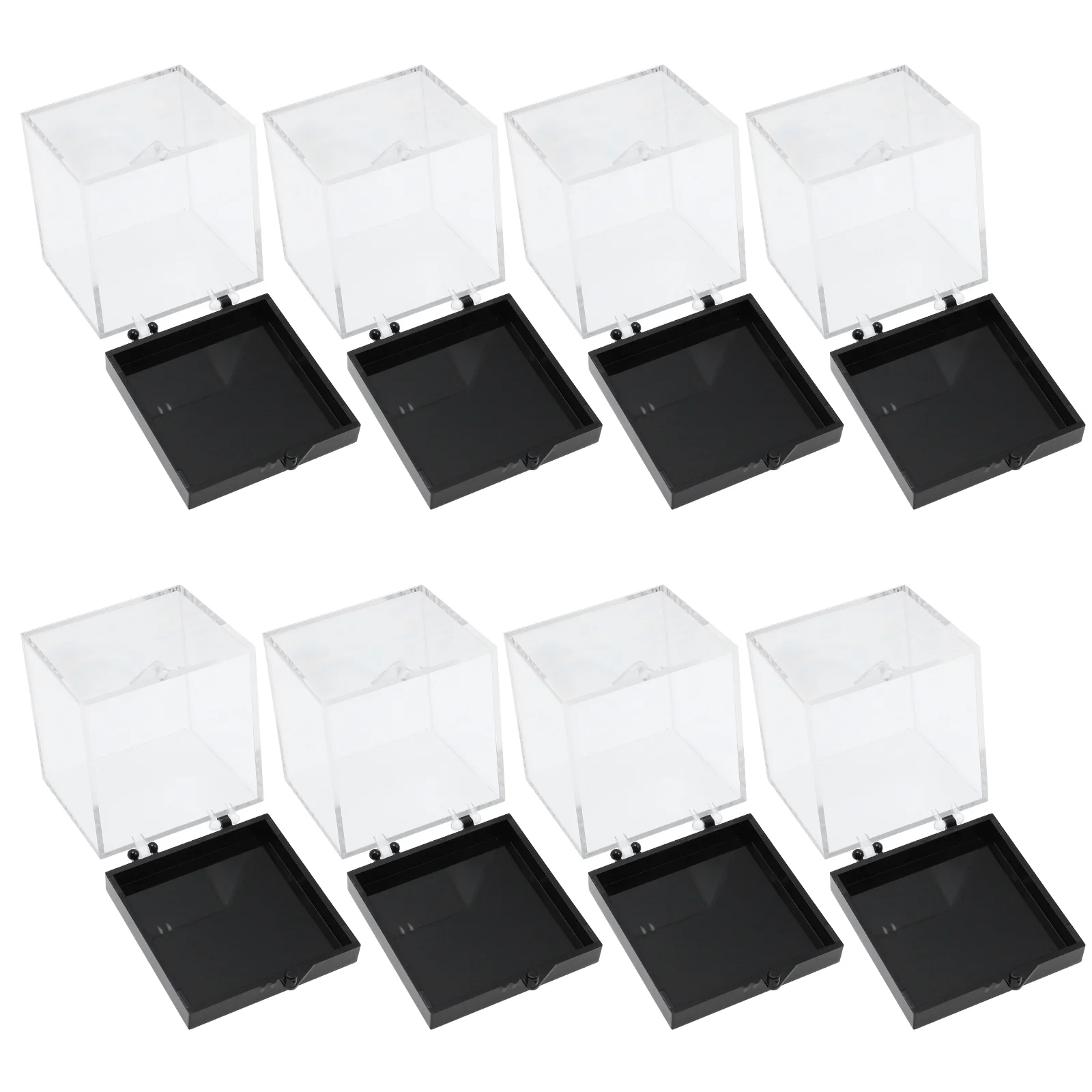 

8 Pcs Mineral Standard Display Box Square Case Number Specimen Container Plastic Child