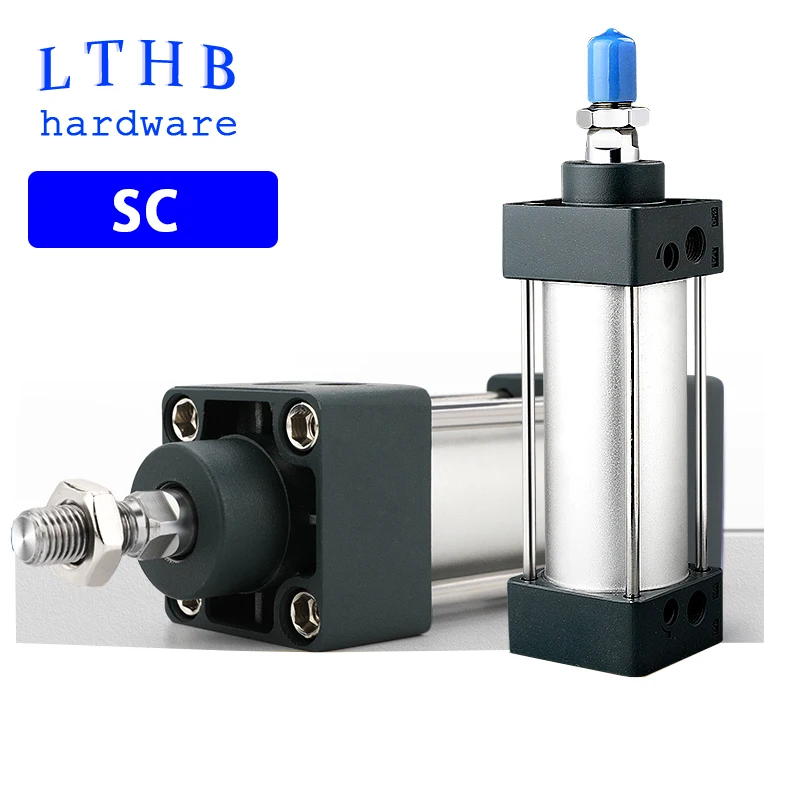 SC Standard Air Cylinder SC32/40/50/63/80/100/125/160mm Bore Big Thrust Double Acting 25/50/75/100/200/300mm Stroke