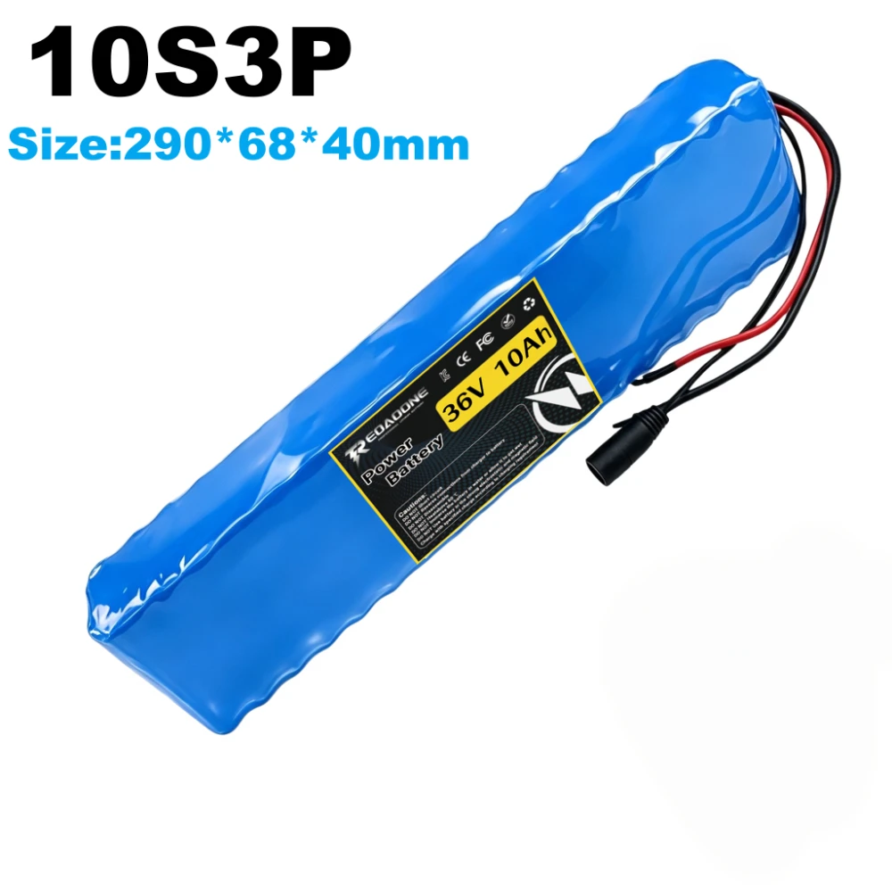 18650 Lithium Battery Pack 10S3P 36V 10Ah Rechargeable Cell Custom Plug  for Foldable Scooter City Bicycle Spare Power Pack