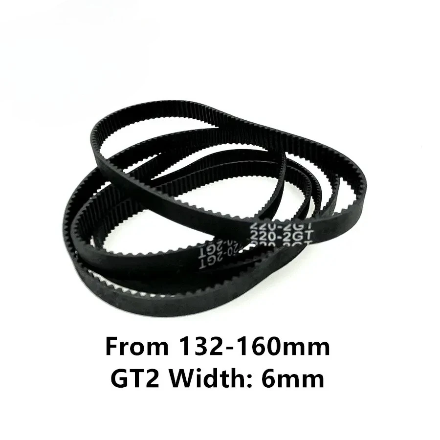 1PCS 3D Printer Parts GT2 6mm Closed Loop Rubber Timing Belt 132 134 136 138 140 142 144 146 148 150 152 154 156 158 160mm 2GT