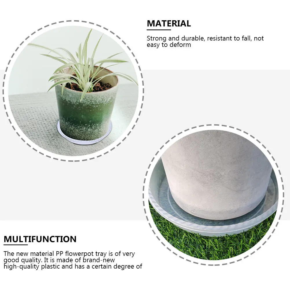 

6Pcs Plastic Flower Pot Tray Round Plant Pot Base for Living Room Office Indoor Garden Plant Pots Tray Plants Pots Base