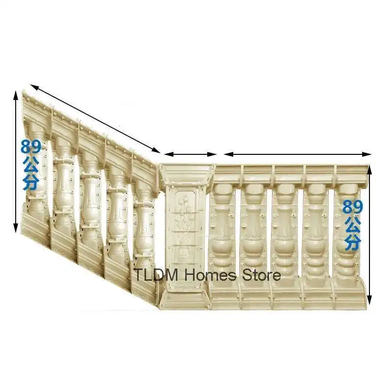 European Roman Column Cement Railing Model Villa Outdoor&indoor Slope Template Inclined Staircase Handrail Mold Guardrail
