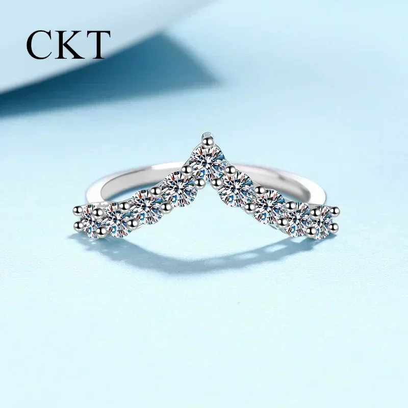 

Роскошные кольца из белого золота 18 карат, платина Pt950, 0,9 карата, муассанит, полный бриллиантов, кольца для женщин, один простой атмосферный подарок