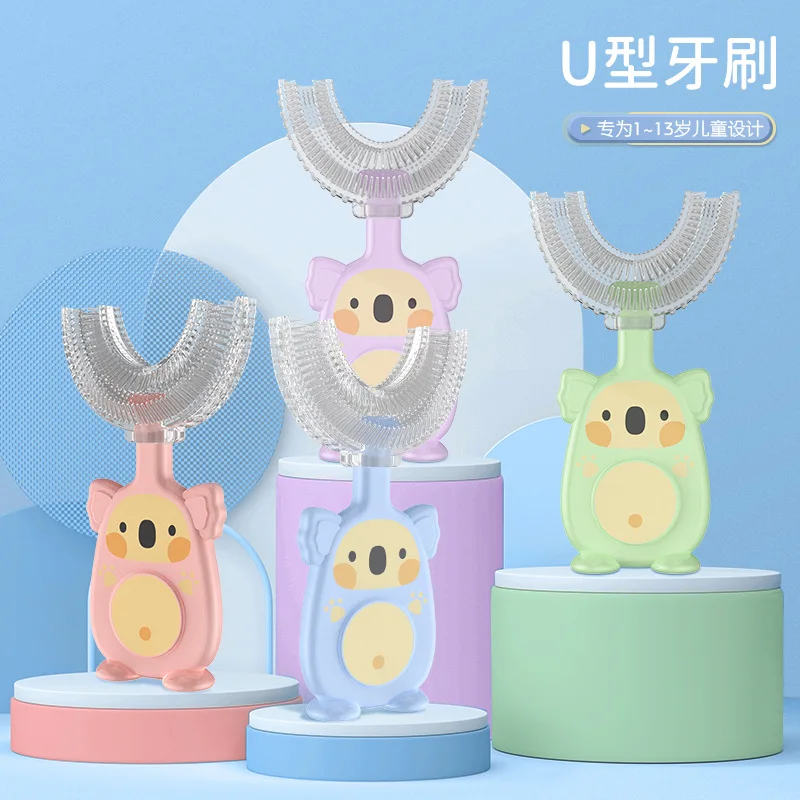 

Manual Children's U-shaped Toothbrush Silicone Cartoon Toothbrush Baby Oral Cleansing Manual U-shaped Children's Toothbrush