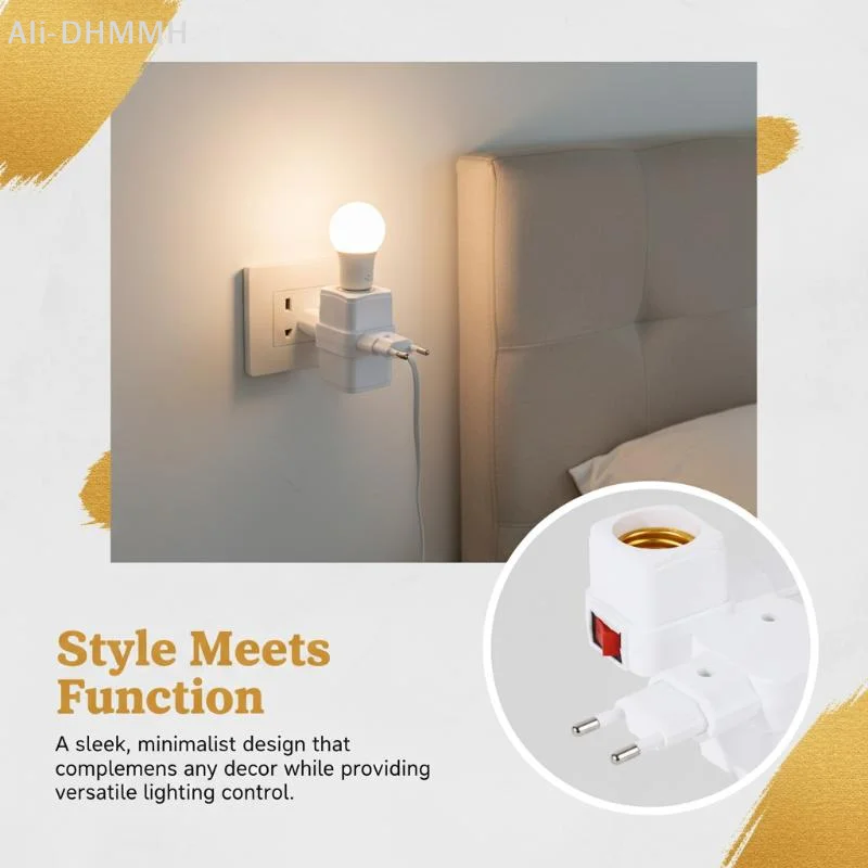ZLinKJ Lamp Socket With Power Outlet Plug In Light Bulb Socket With Switch For US EU Plug Home Lighting Accessories
